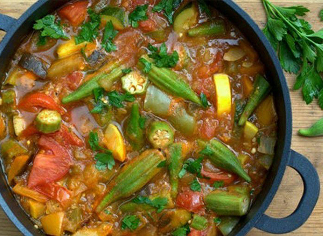 Ocra Stew With Plantain Dumpling